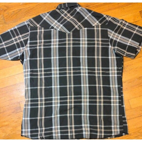 VTG Wrangler Men Black Brown Plaid Shirt Pearl Snap XL Cowboy Western Rodeo EUC - Picture 9 of 10